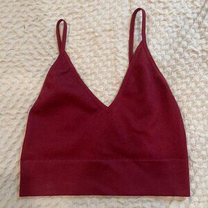 Size S/M Maroon/Burgundy Bozzolo Crop/Tank Top